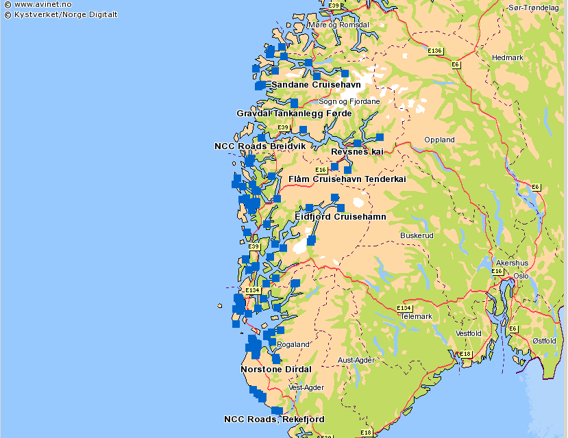 Kystverket Vest Stor geografisk spredning