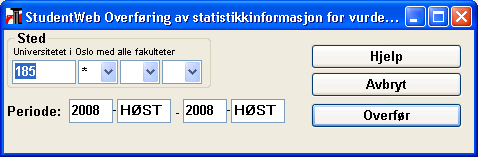 Alle vurderingsresultater helheter blir hentet. De vurderingsdelresultater som er markert med kryss for Karakterutskrift - i bildet Emnets eksamensordning med eksamensdeler - kommer også med.