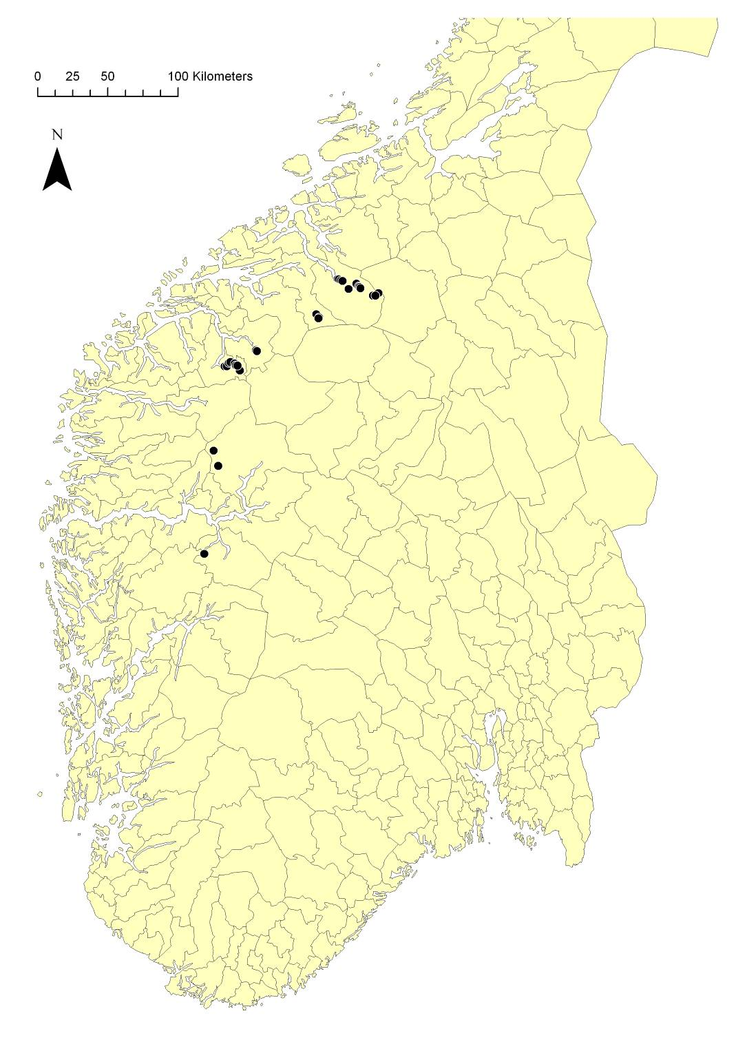 4.2 Utbredelse og bestandsutvikling i Norge Utbredelsen til mnemosynesommerfugl i Norge er begrenset til Sogn og Fjordane og Møre og Romsdal.