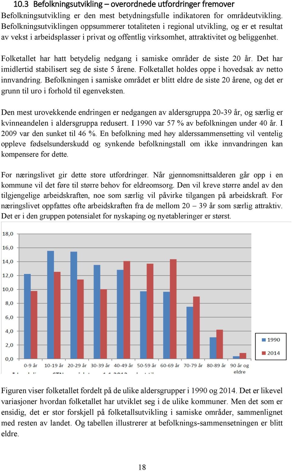 Folketallet har hatt betydelig nedgang i samiske områder de siste 20 år. Det har imidlertid stabilisert seg de siste 5 årene. Folketallet holdes oppe i hovedsak av netto innvandring.