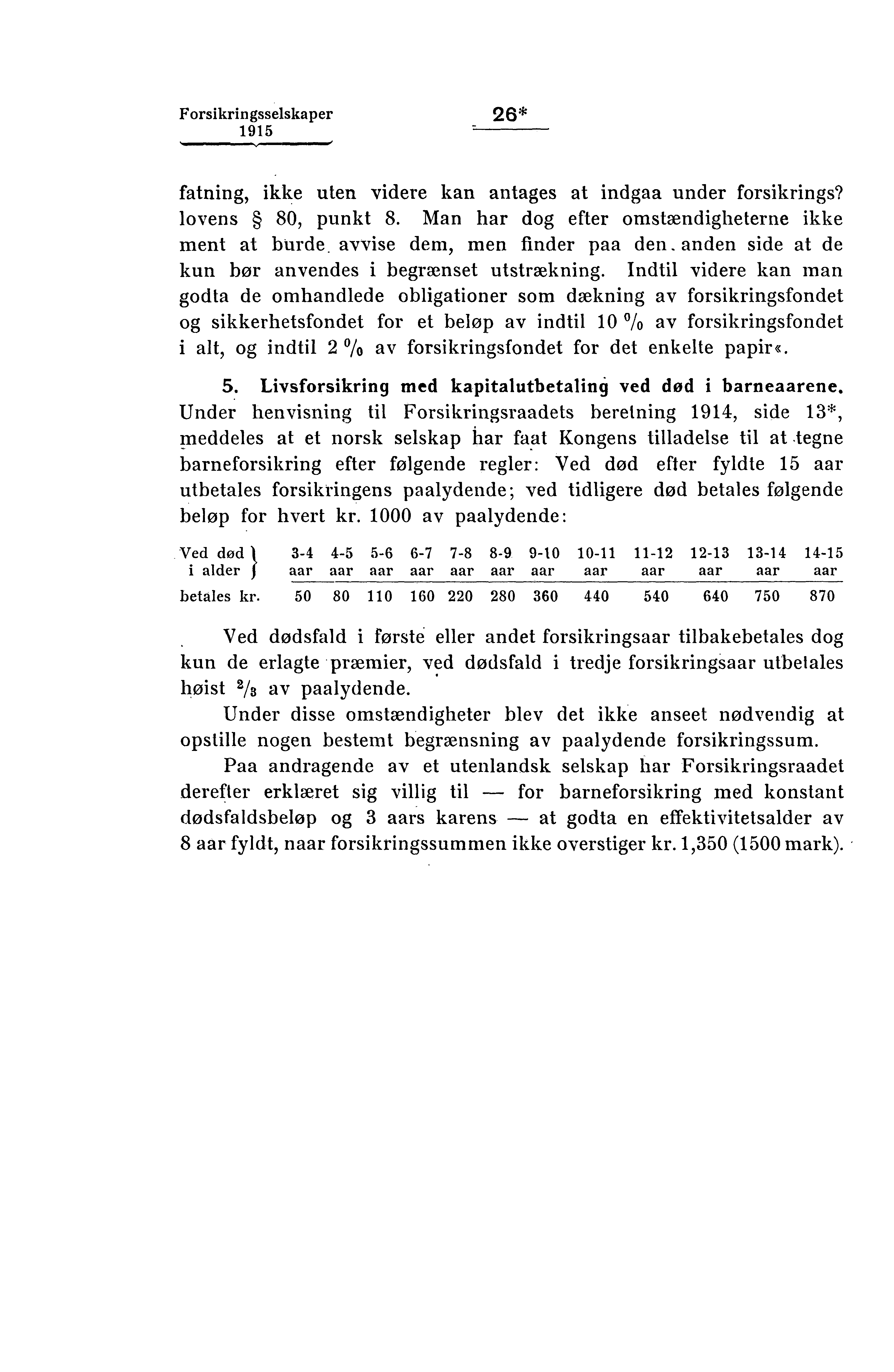 Forsikringsselskaper 26* fatning, ikke uten videre kan antages at indgaa under forsikrings? lovens 80, punkt 8. Man har dog efter omstændigheterne ikke ment at burde. avvise dem, men finder paa den.