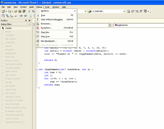 Å lage programmer i C++ side 14 av 15 Figur 15 Det er den velkjente dialog for å bla seg frem til filer.