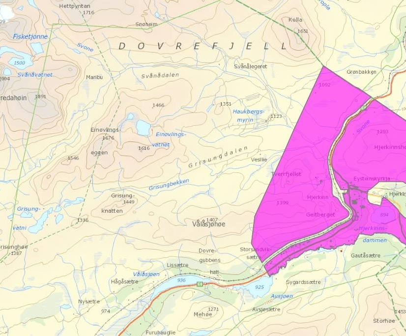 Figur 13. Hjerkinn utmåling. Kilde: Lorentzen (2015:14) Begrepet «streifbeiting» blir vanligvis brukt om beiting på tvers av eiendomsgrenser, men det er ikke klarlagt.