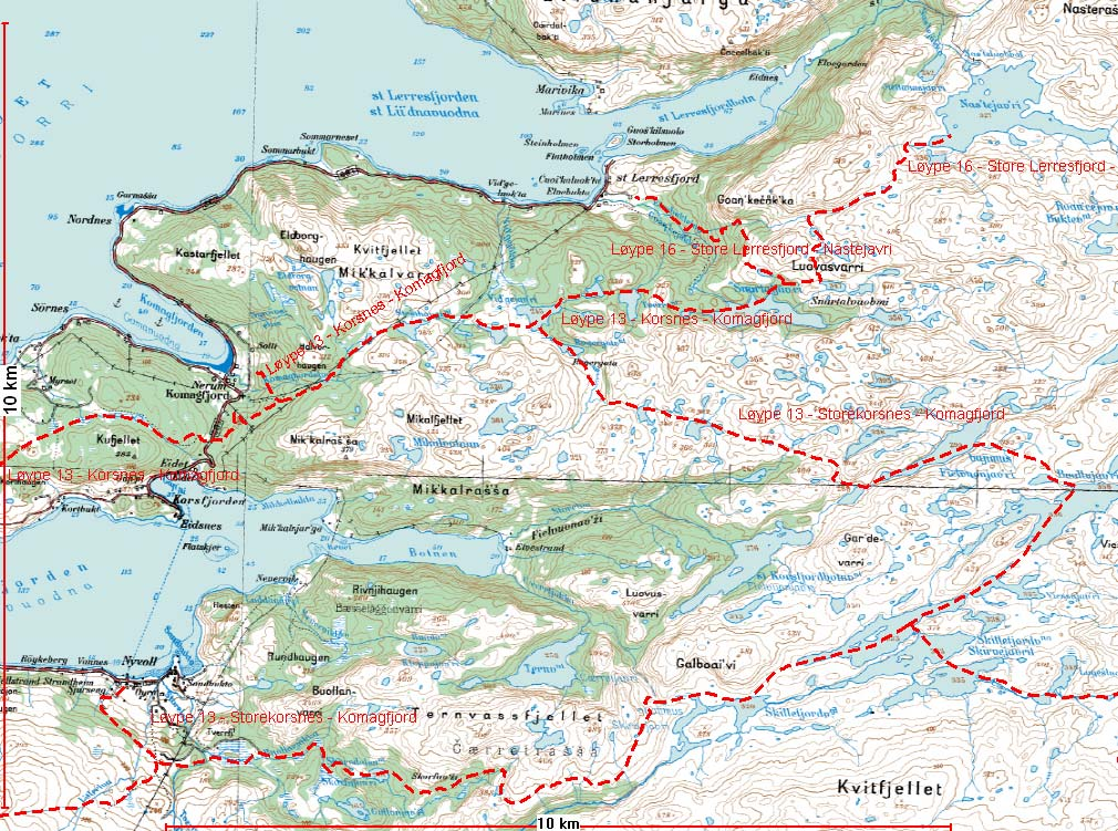 Caravan/camping Tilrettelagte områder? Nordnes? L. Lerresfjord?