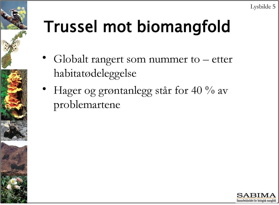 habitatødeleggelse Hager og