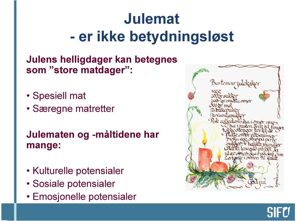 matretter Julematen og -måltidene har mange: