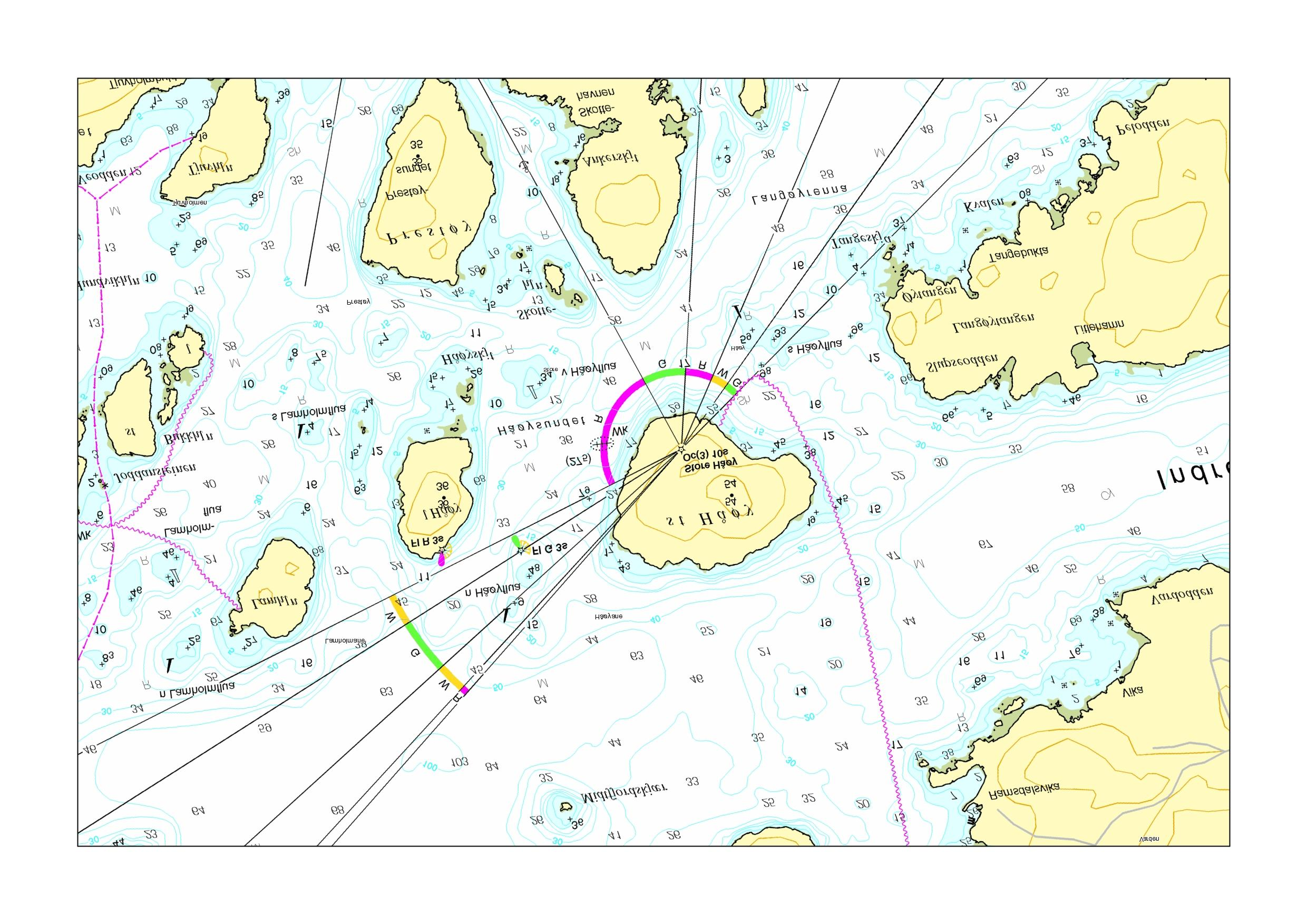 5.5 Nordre Håøyflua og 8 meter grunne Leden gjennom Håøysundet er trang, om lag 80 meter bred led (Ref.1).