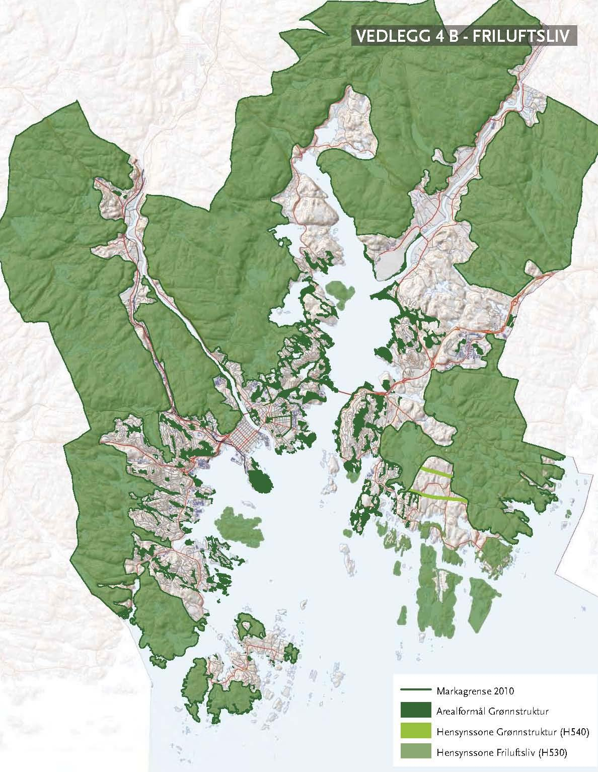 Grønnstruktur temakart Markagrense Arealformål grønnstruktur Hensynsone