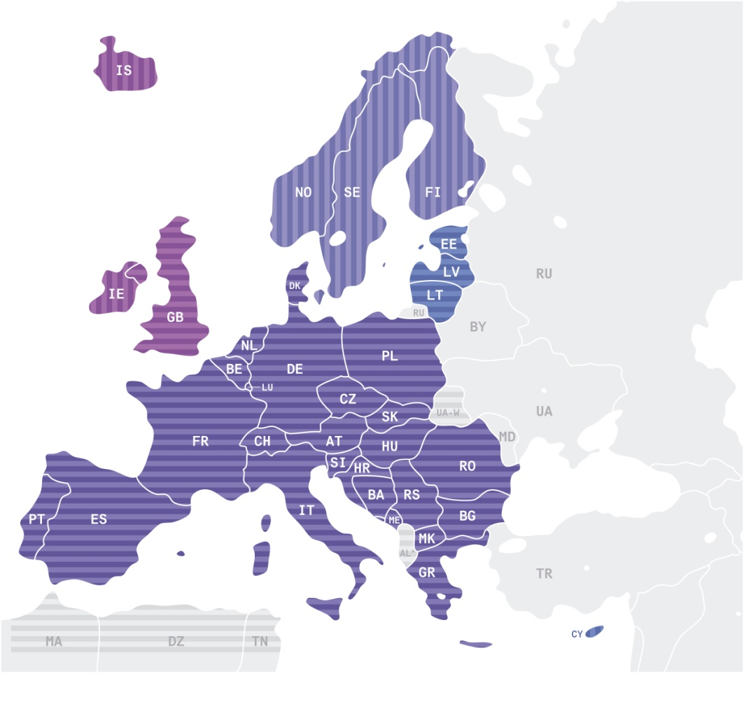 ENTSO-E: et trans-europeisk nettverk I drift siden juli 2009 Representerer 41 TSOerfra34 land 525 million innbyggere 828 GW produksjon 305,000 Km