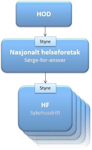 Modell 3 Det opprettes ett nasjonalt helseforetak som erstatter de regionale helseforetakene.