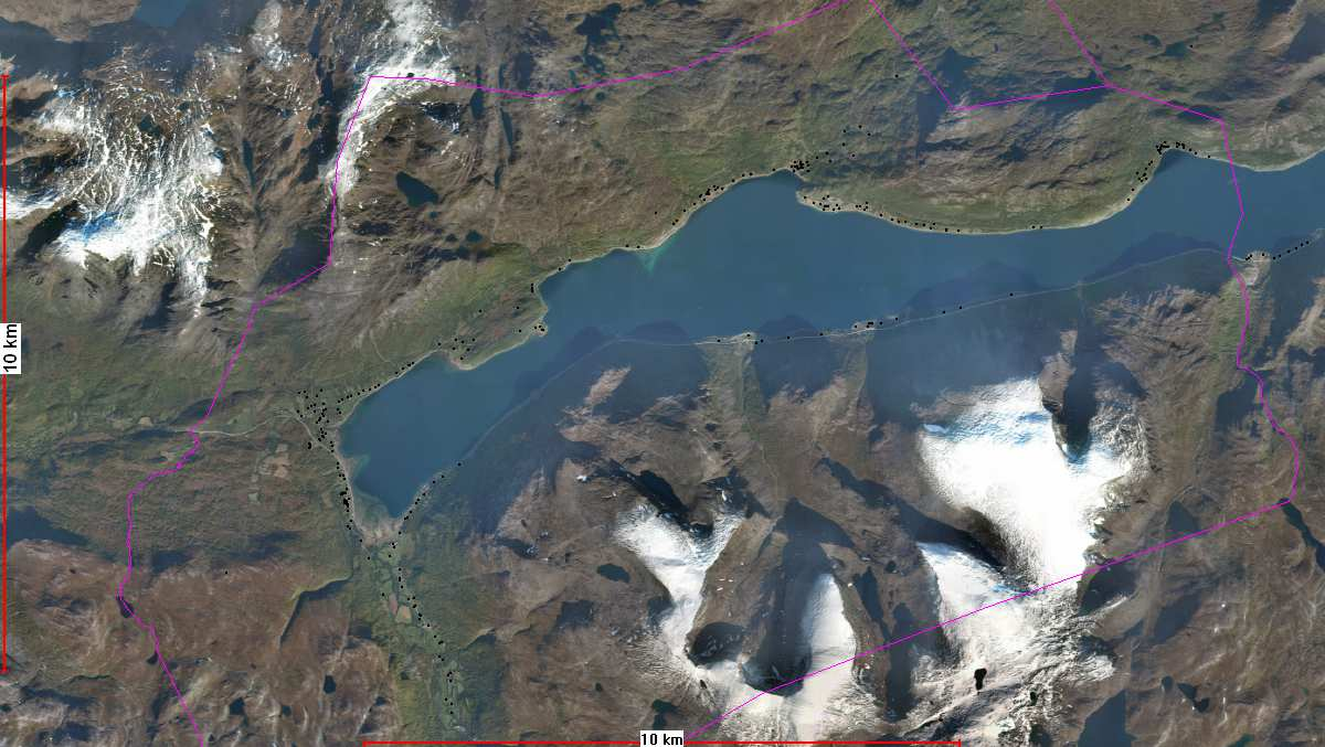 Flyfoto over Langfjordbotn skolekrets Langfjordbotn oppvekstsenter Dette er i dag en ren 1-7 skole uten barnehage og skolefritidsordning.