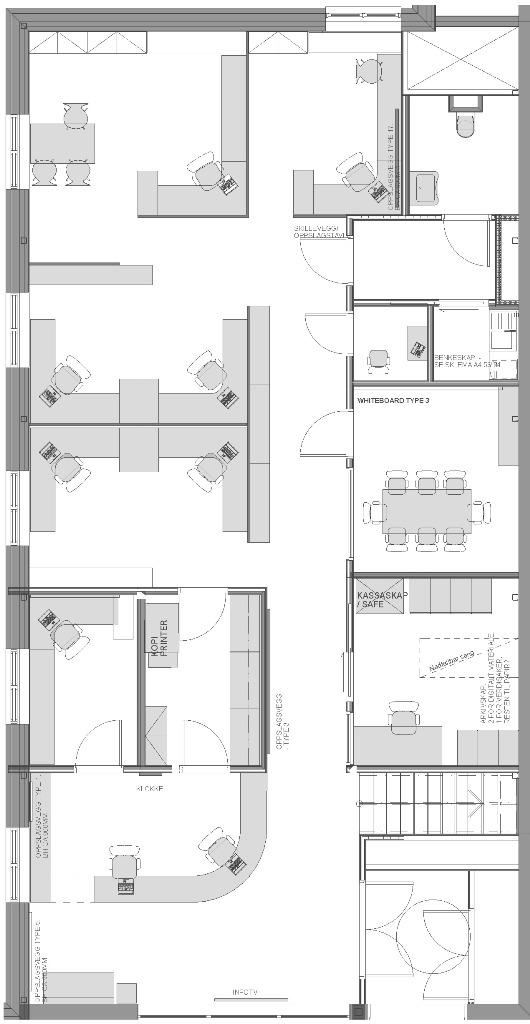 Eksempel: Marienlyst (1-10) rehabilitert Areal: 178 m 2 Administrasjonen ligger i den gamle gymsalen til skolen med direkte adkomst til ekspedisjonen fra hovedinngangen.