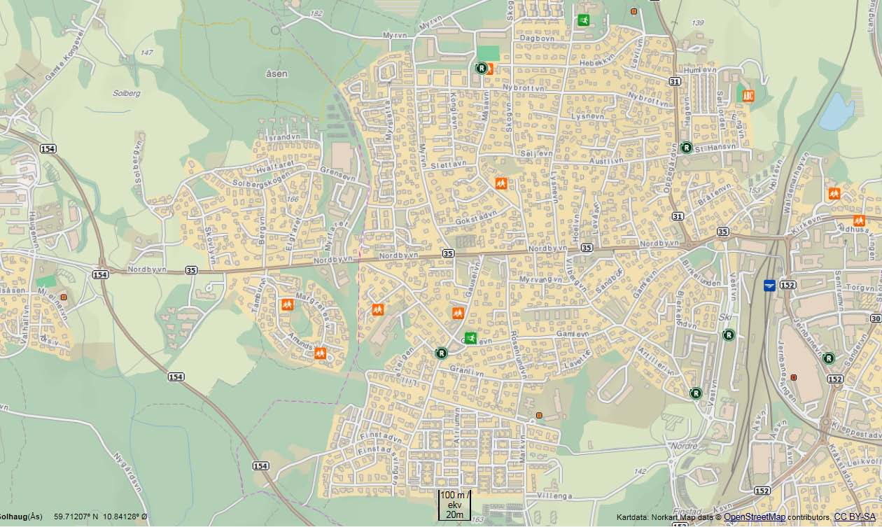 Miljøteknisk grunnundersøkelse og tiltaksplan for forurenset grunn 13 (42) hovedsakelig av boligbebyggelse og noe næringsvirksomhet uten mistanke om forurensede virksomhet.