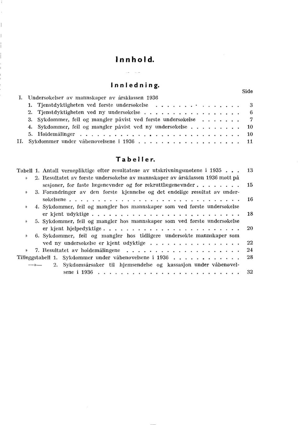 r. Tabell. Antall vernepliktige efter resultatene av utskrivningsmøtene i...».