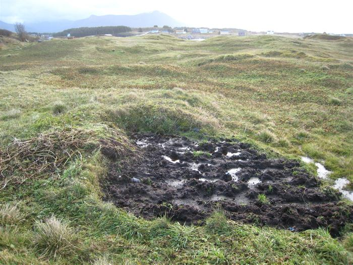 Fig. 3. Gardsbruket sett fra knausen på vestsiden. Foto: Geir Gaarder Fig. 4.