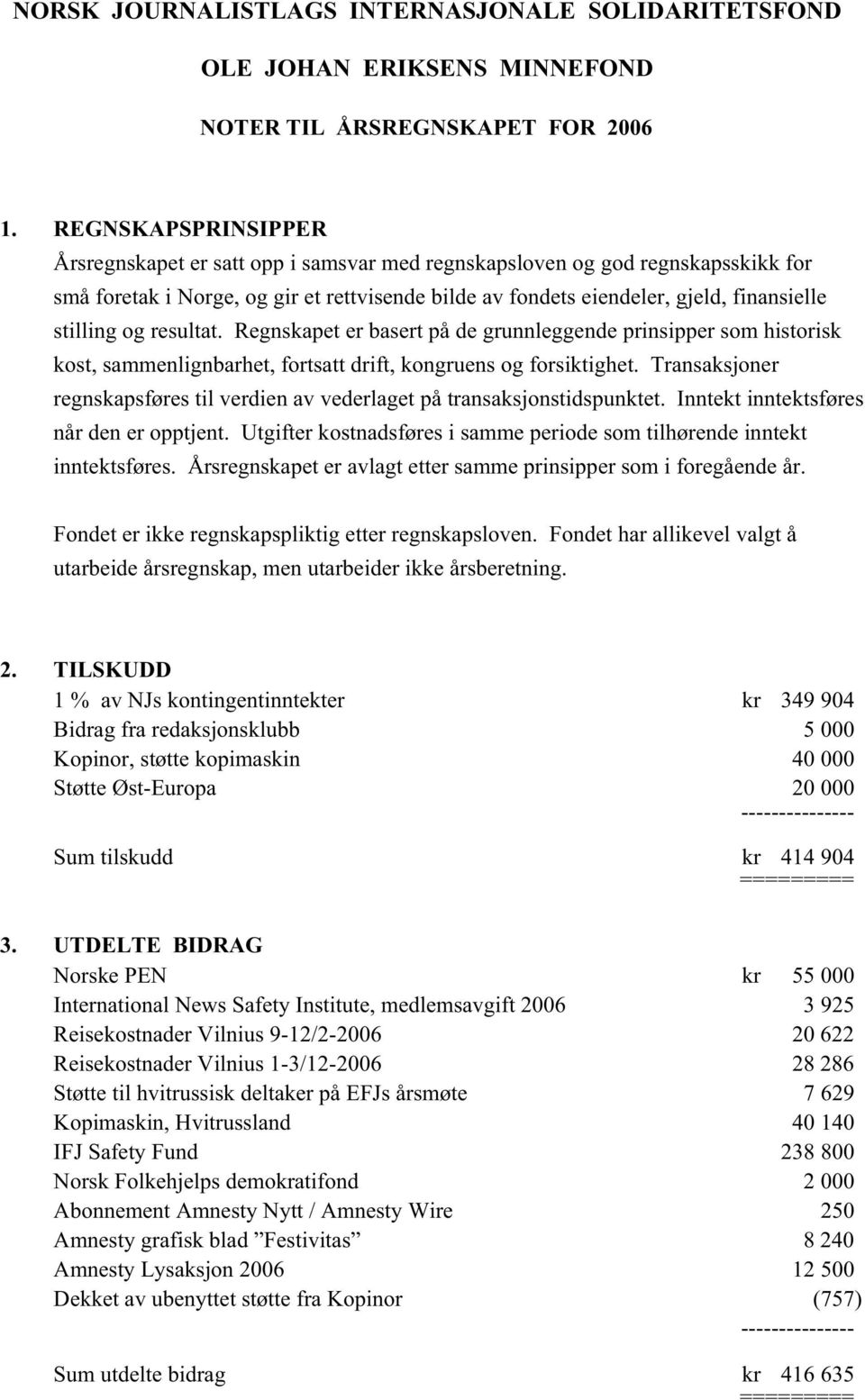 og resultat. Regnskapet er basert på de grunnleggende prinsipper som historisk kost, sammenlignbarhet, fortsatt drift, kongruens og forsiktighet.