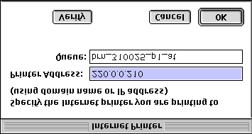 KAPITTEL 7 TCP/IP-UTSKRIFT FOR APPLETALK (ETHERTALK) 2. Velg riktig PPD-fil for skriveren, og angi riktig LPR-informasjon. Velg Change under PostScript Printer Description (PPD) File.