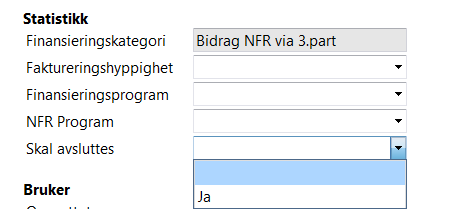 4.3 Gjennomføre avslutning: Godkjenne prosjekt for avslutning Prosjektene godkjennes for avslutning i Maconomy av prosjektøkonom og avslutningsprosessen fullføres av regnskap sentralt.