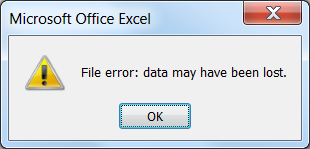 Ved å velge henholdsvis Ja/Yes og OK, vil rapporten vises i Excel, uten at data er gått tapt.