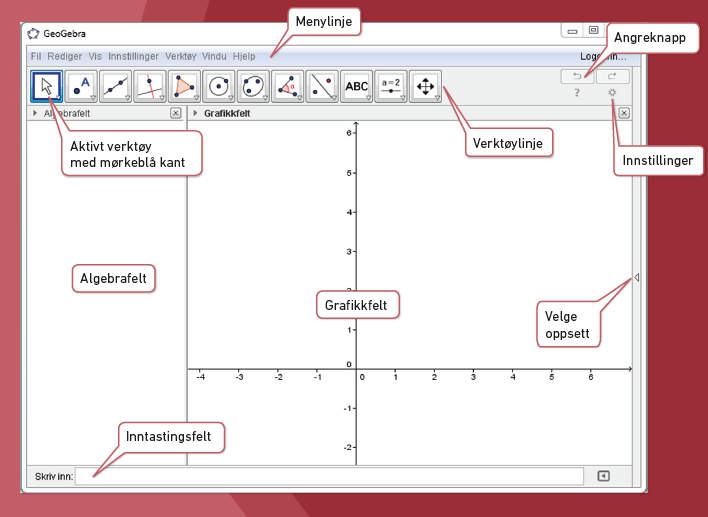 Dynamisk geometriprogram GeoGebra er et dynamisk geometriprogram. Det vil si at vi kan gjøre en del endringer på figuren vi tegner uten å måtte tegne den på nytt, figuren endres dynamisk.