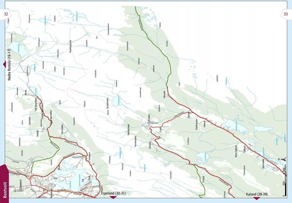 Bjørndalen Fjelltveit Stølshaugen Bjørstølen Dyrdalssetra Redningshytta Øvre Fjelltveit Søre Bjørndalen Litle Bjørndalen dre Bjørndalen Leine Storamyra Tausamyrane Åsen Toro Grø Sandane Vigrane