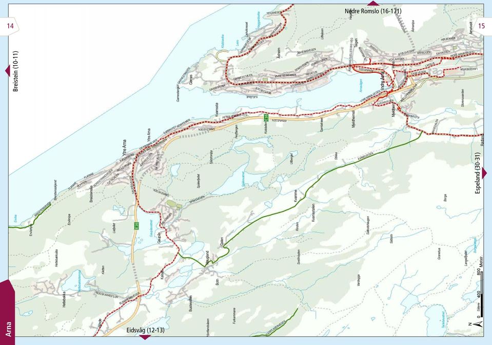 Eidsvåg (12-13) SJØBROTET BRURASTIEN Garnestangen Garnes GARNESTANGEN SENHOLMEN Spåkefjellet Sjurstonipa SPÅKEVEGEN Gaupåsvat Gaupås Kalsås Bustevollen Haugland Hjortlandsåsen GARNESTONA Kvamsstø