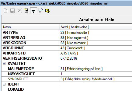 Lag nye AR5flater med Flatemodul, metode Innenfor område.