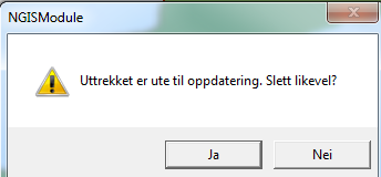 Lås opp et uttrekk som er til oppdatering («angre» uttrekk). Ett uttrekk til oppdatering, er markert med rød hake og lås.