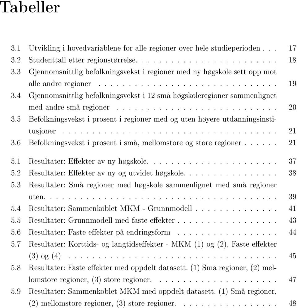 4 Gjennomsnittlig befolkningsvekst i 12 små høgskoleregioner sammenlignet med andre små regioner........................... 20 3.