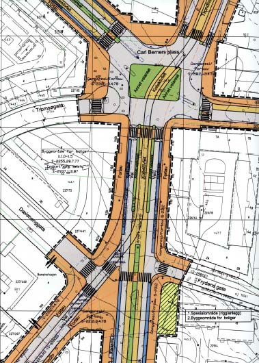 Kommunens utbedringsplan for Carl Berners plass.