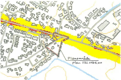 Trafikkstøy: I støyvarselkart som vegvesenet utarbeidet i 2011 ligger de planlagte boligene utenfor gul sone som er mellom 55 og 65 dba.