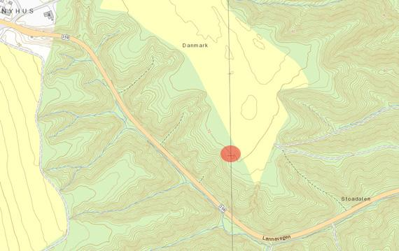 Hendelse 35 Høyspentlinje Det går en høyspenttrase over deler av planområdet vest for Eidselva, over jordene som kalles Danmark.