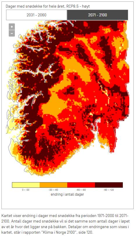 Forventa endringar for snø