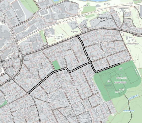 1. INNLEDNING 1.1 Bakgrunn Hensikten med planarbeidet er å tilrettelegge for bygging av fortau langs Idrettsveien og Holmengata.