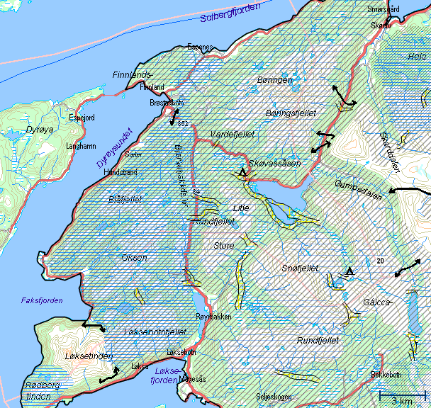 Fig.10 Tema Beitehage Utseende Bolig Bro for reindrift Båttransport for rein Fangarm Feltslakteanlegg Flyttlei Gamme Gjeterhytte Høstvinterbeite I