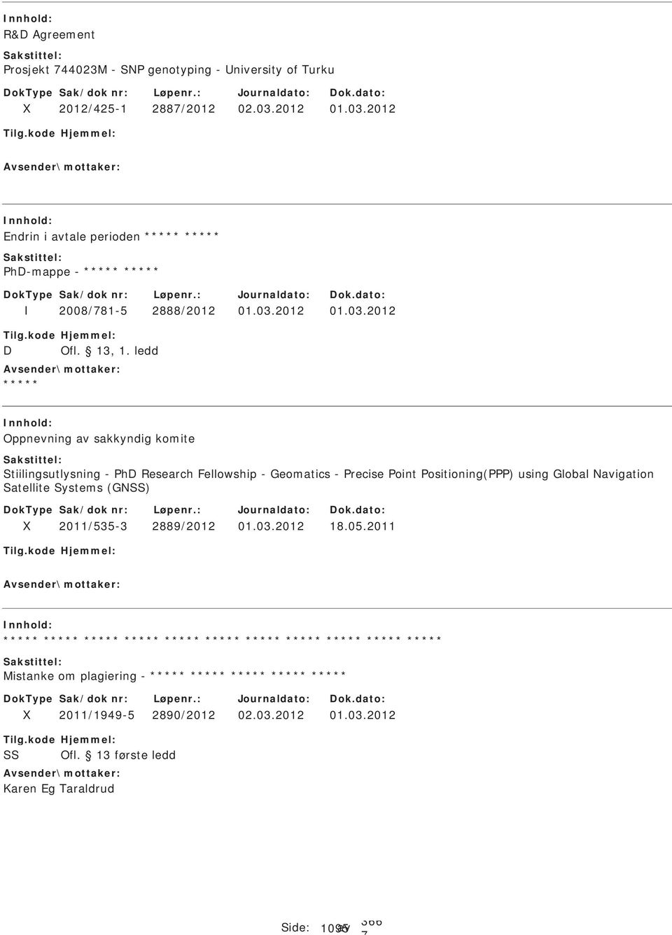 ledd Oppnevning av sakkyndig komite Stiilingsutlysning - hd Research Fellowship - Geomatics - recise oint ositioning() using