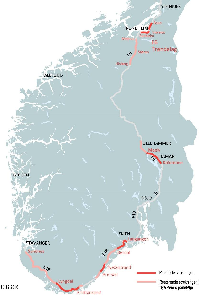 NYE LOKALE BOMPENGEPROSESSER Nye helhetlige bompengefinaniseringsopplegg Trøndelag, både syd