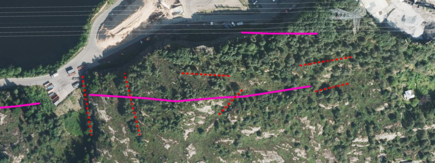 Figur 22: Sprekkeorienteringer ved den planlagte skjæringen ved Kolltveit. N=27.