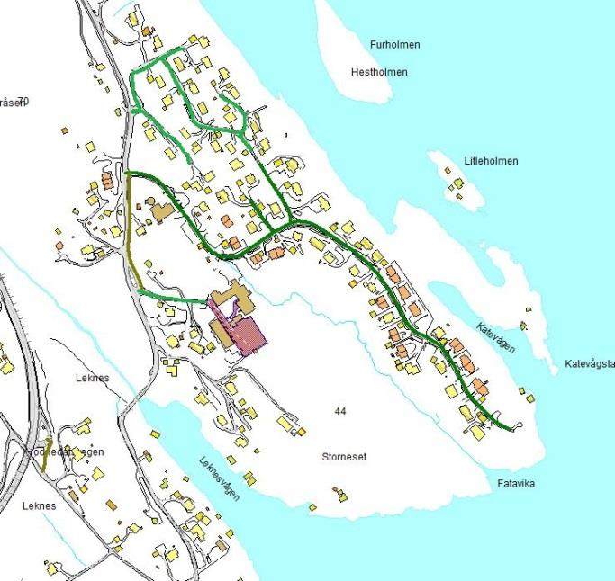 Rode 9 Sætre, Kleivdal, Hellesneset, Hillesvåg, Leknes, Storneset, Hodnesdal, Hopsdal, Midtgardshøgda Om lag 14,6 km + 1 km gangveg.