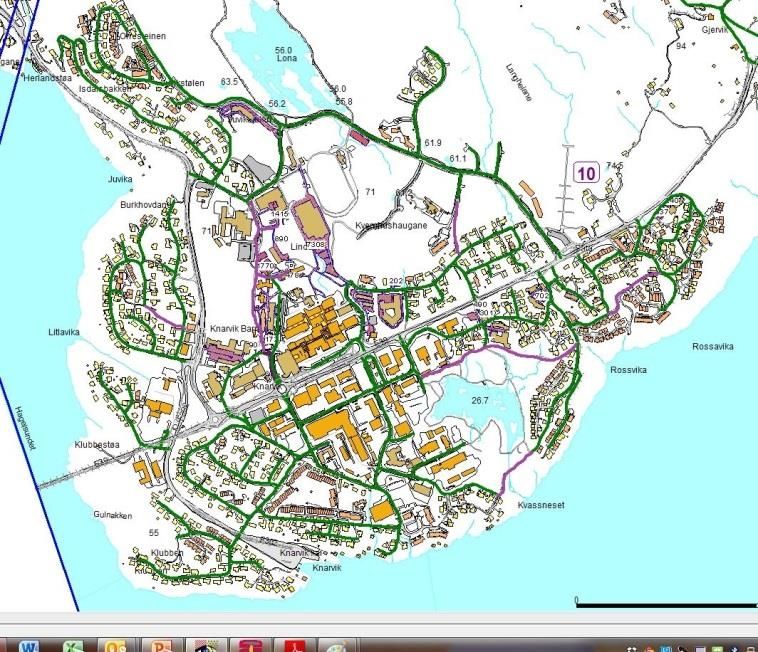 Rode 10 Gjervik, Nepstad-Knarvik m/kvassnesvg, Juvikstølen, Litlevika, Burkhovdane, Hagelia, Kvernhusmyrane, Stallane,Røsvik/Oterdalen, Haug/Lyngvegen, Klubben,