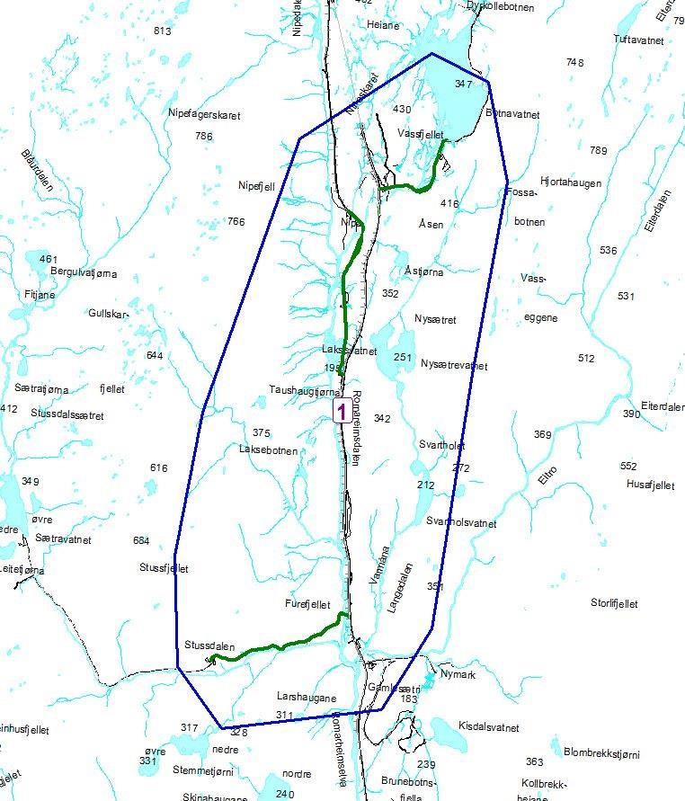 Rode 1 Dyrkolbotn og Stusdal Om lag 3,5