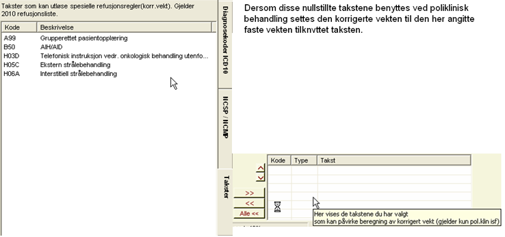 Brukerdokumentasjon NiceF 2014 side 6 tekstene i ICD10 og NCSP/NCMP kodeverkene: Søket aktiveres ved å klikke på oppdater og små bokstaver.