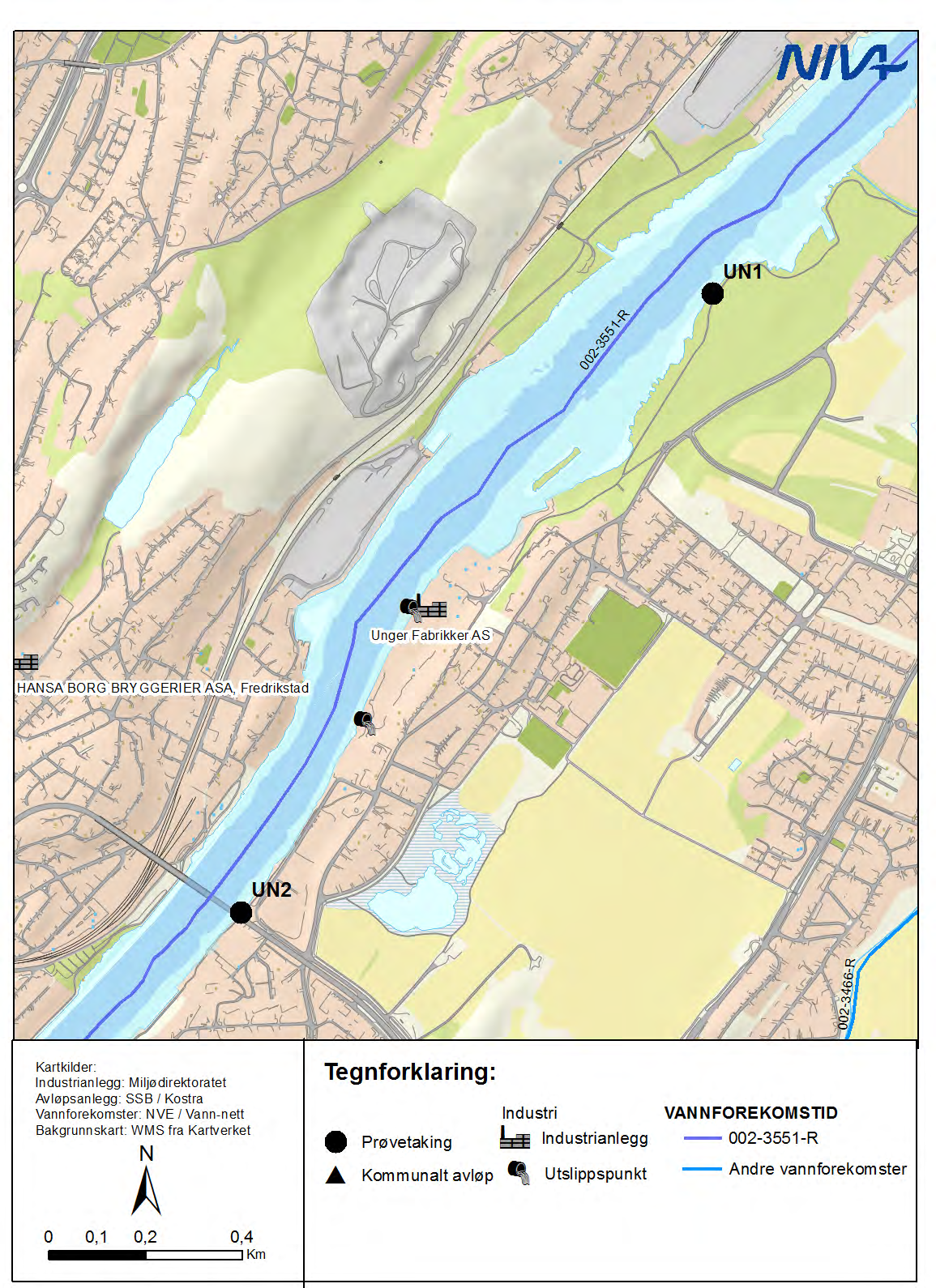 effekter og følge utviklingen i elva over tid. Stasjonene ligger langt nede i Glomma og kan episodisk være marint påvirket.