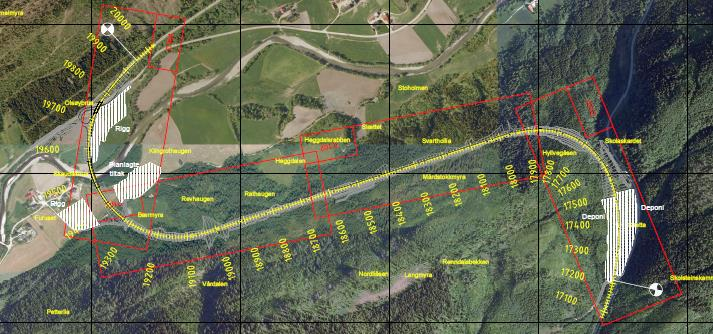 Figur 5-1: Oversiktskart delprosjekter Fosenvegene