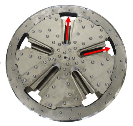 Figur 5-10: Utforming Radial flush borkrone, retning på luftstrøm (Tilsendt av entreprenør) Da byggherren bare hadde erfaring med Elemex fra tidligere, ble det bedt om mer informasjon rundt Radial