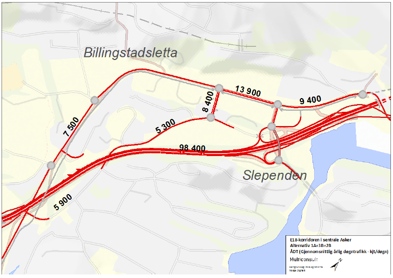 Trafikk utenfor planområdet Dagens