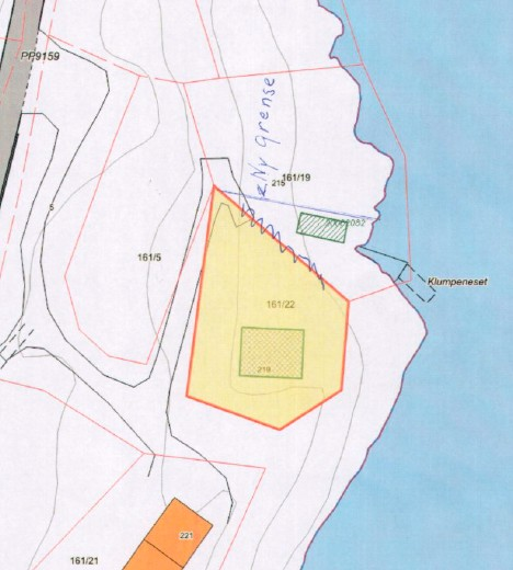 Side 4 Om søknaden og eigedommen: Det er søkt om endring av grenser mellom gnr/bnr 161/19 og 161/22 i samband med sal av parsell.