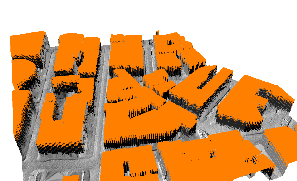 EKSEMPLER FRA TROMSØ SENTRUM Modell utviklet fra laserdata med tetthet 8 pkt pr