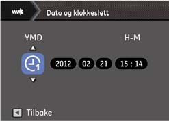 Stille inn dato og klokkeslett 1. I innstillingsmenyen, trykk på Opp / Ned-knappen for å velge dato / klokkeslett, trykk på SET knappen eller Høyreknappen for å for å velge innstillingen. 2.