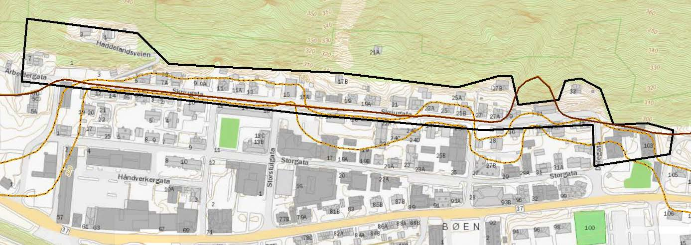 Side: 10 4 Vurdering av skredfare Området ligger innenfor potensielle fareområder på NVEs aktsomhetskart for snøskred, steinskred og jord- og flomskred.